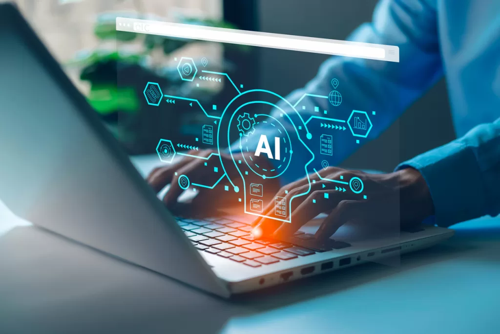 Modern enterprise laptop equipped with AI-native hardware, featuring Neural Processing Units (NPUs) for enhanced on-device AI capabilities.